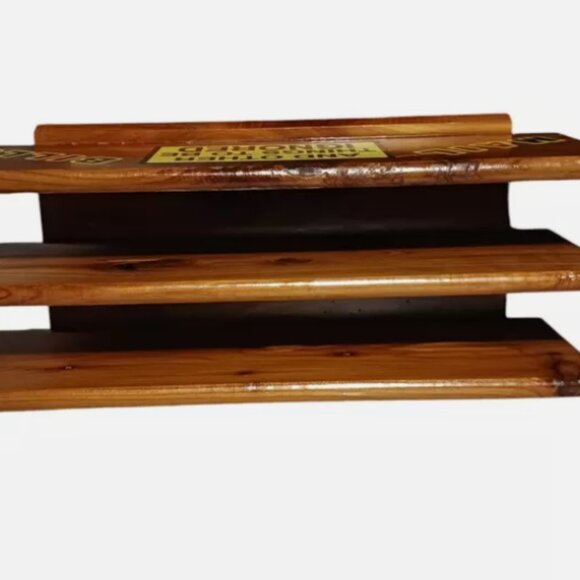 Organizer 70s 80s 3 Slot Solid Wood Mail Bills and Other Things To Be Ignored - Picture 3 of 11